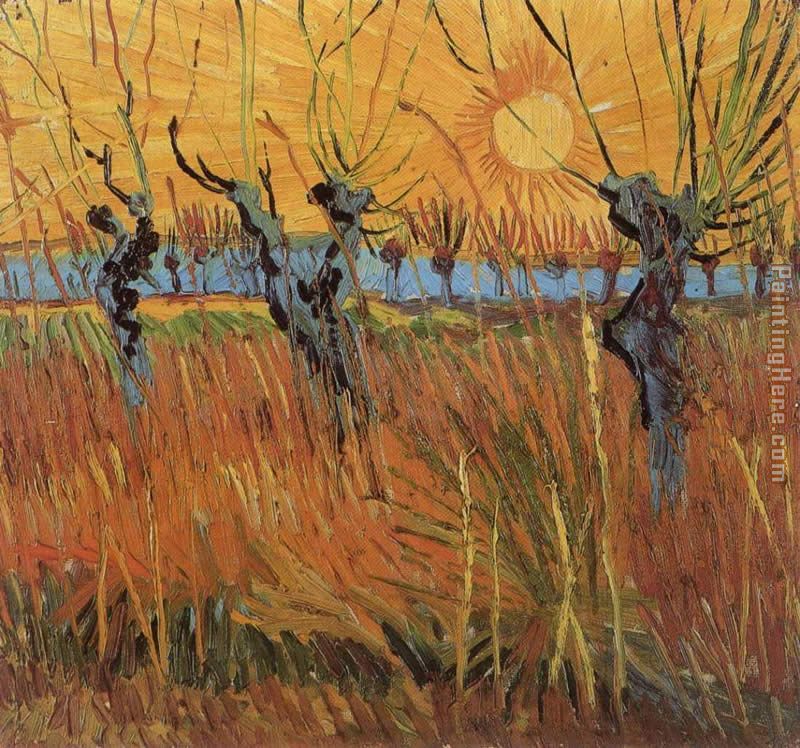 Willows at Sunset painting - Vincent van Gogh Willows at Sunset art painting
